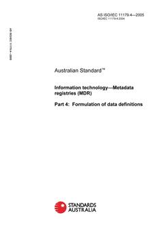 AS ISO IEC 11179.4-2005 AS ISO IEC 11179.4-2005