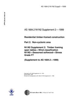 AS 1684.2 N1 N2 SUPP 2-1999 AS 1684.2 N1 N2 SUPP 2-1999