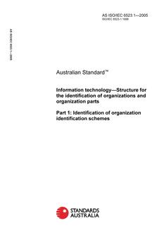AS ISO IEC 6523.1-2005 AS ISO IEC 6523.1-2005