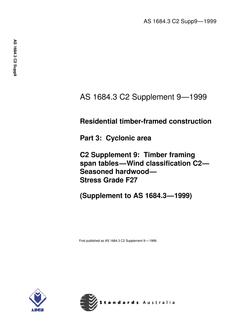 AS 1684.3 C2 SUPP 9-1999 AS 1684.3 C2 SUPP 9-1999