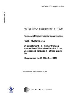 AS 1684.3 C1 SUPP 14-1999 AS 1684.3 C1 SUPP 14-1999