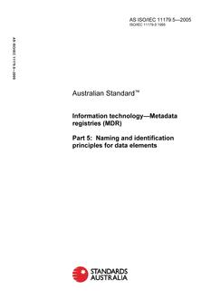 AS ISO IEC 11179.5-2005 AS ISO IEC 11179.5-2005