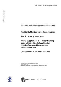 AS 1684.2 N1 N2 SUPP 9-1999 AS 1684.2 N1 N2 SUPP 9-1999