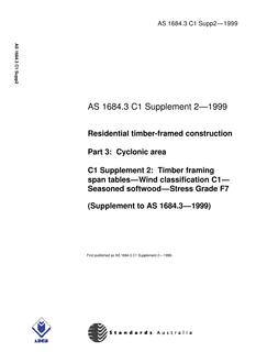 AS 1684.3 C1 SUPP 2-1999 AS 1684.3 C1 SUPP 2-1999