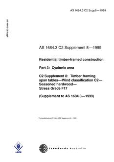 AS 1684.3 C2 SUPP 8-1999 AS 1684.3 C2 SUPP 8-1999