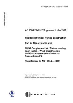 AS 1684.2 N1 N2 SUPP 10-1999 AS 1684.2 N1 N2 SUPP 10-1999