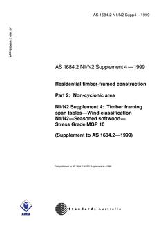 AS 1684.2 N1 N2 SUPP 4-1999 AS 1684.2 N1 N2 SUPP 4-1999