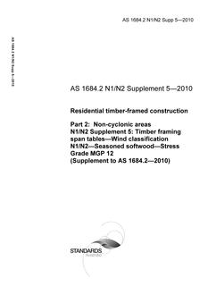 AS 1684.2 N1 N2 SUPP 5-2010 AS 1684.2 N1 N2 SUPP 5-2010