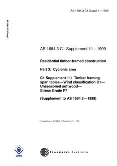 AS 1684.3 C1 SUPP 11-1999 AS 1684.3 C1 SUPP 11-1999