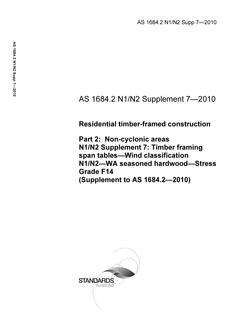 AS 1684.2 N1/N2 Supp 7-2010 AS 1684.2 N1/N2 Supp 7-2010