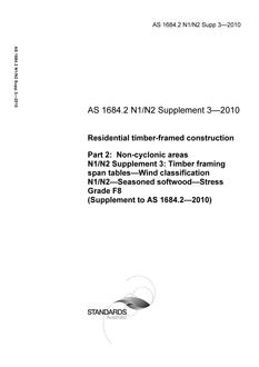 AS 1684.2 N1/N2 Supp 3-2010 AS 1684.2 N1/N2 Supp 3-2010
