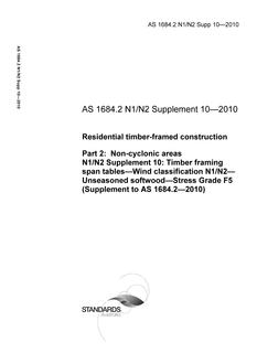 AS 1684.2 N1/N2 Supp 10-2010 AS 1684.2 N1/N2 Supp 10-2010