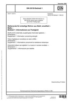 DIN 28159 Supplement 1