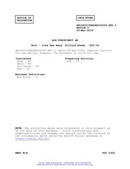 MIL AN106201THRUAN106300-3 Notice 3 - Validation 2